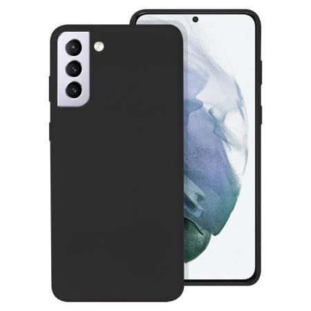 Husa Samsung Galaxy S21 5G, Luxury Silicone, catifea in interior, neagra — principală