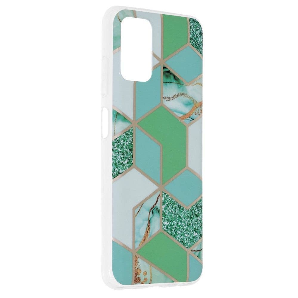 Husa protectie Samsung Galaxy A02s, Marble Series, verde/auriu — varianta 2