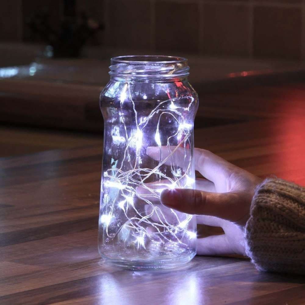Instalatie de Craciun cu Baterii Tip Liniar, 2 jocuri de lumini, Fir Transparent 3 m 30 LED -uri, Alb Rece — varianta 3