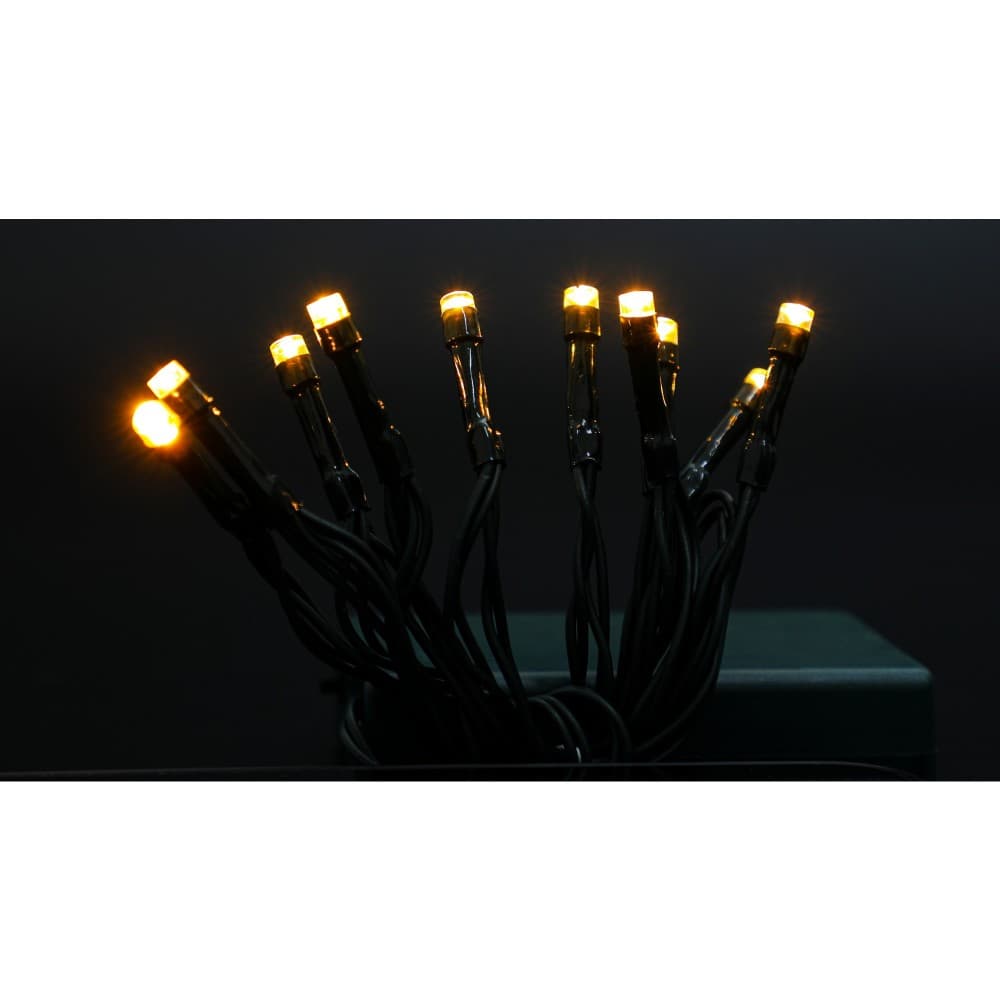 Instalatie de Craciun cu baterii tip liniar, 2 jocuri de lumini, fir verde 1 m 10 LED -uri, alb cald — varianta 2