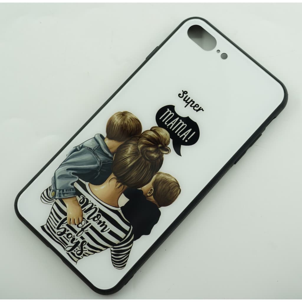 Husa Apple iPhone 13, Printed Glass, sticla + TPU, model Super Mom — varianta 2