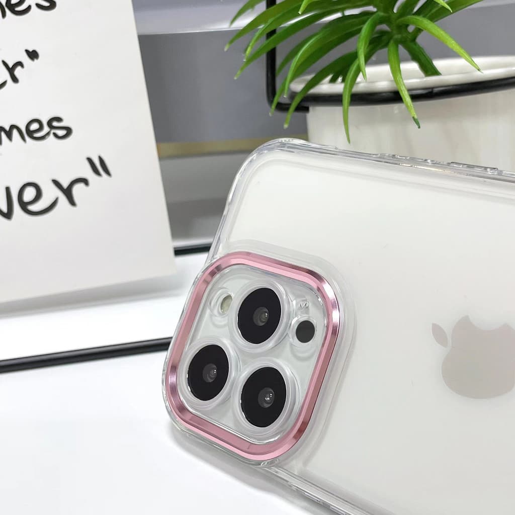 Husa de protectie Apple iPhone 12, MagSafe, protectie camere roz, transparenta — varianta 3