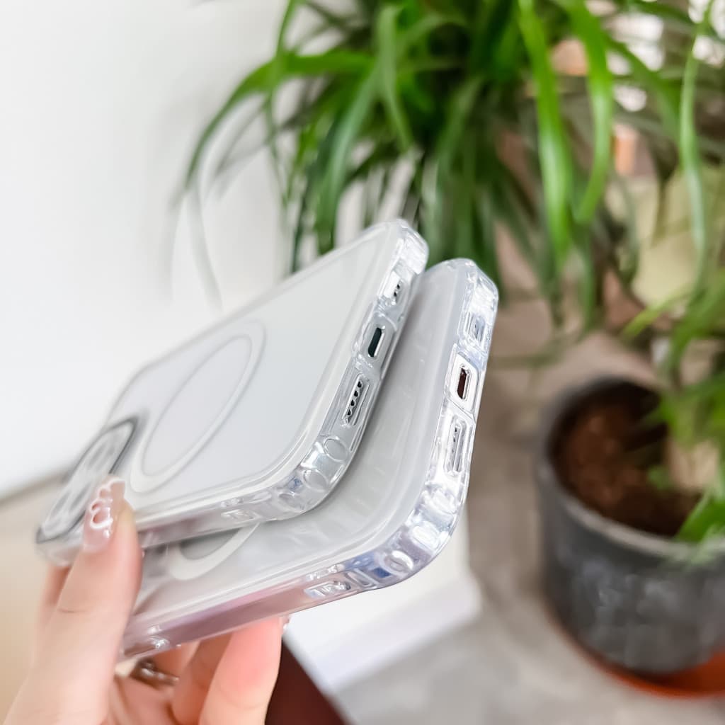 Husa de protectie Apple iPhone 12, MagSafe, protectie camere roz, transparenta — varianta 5