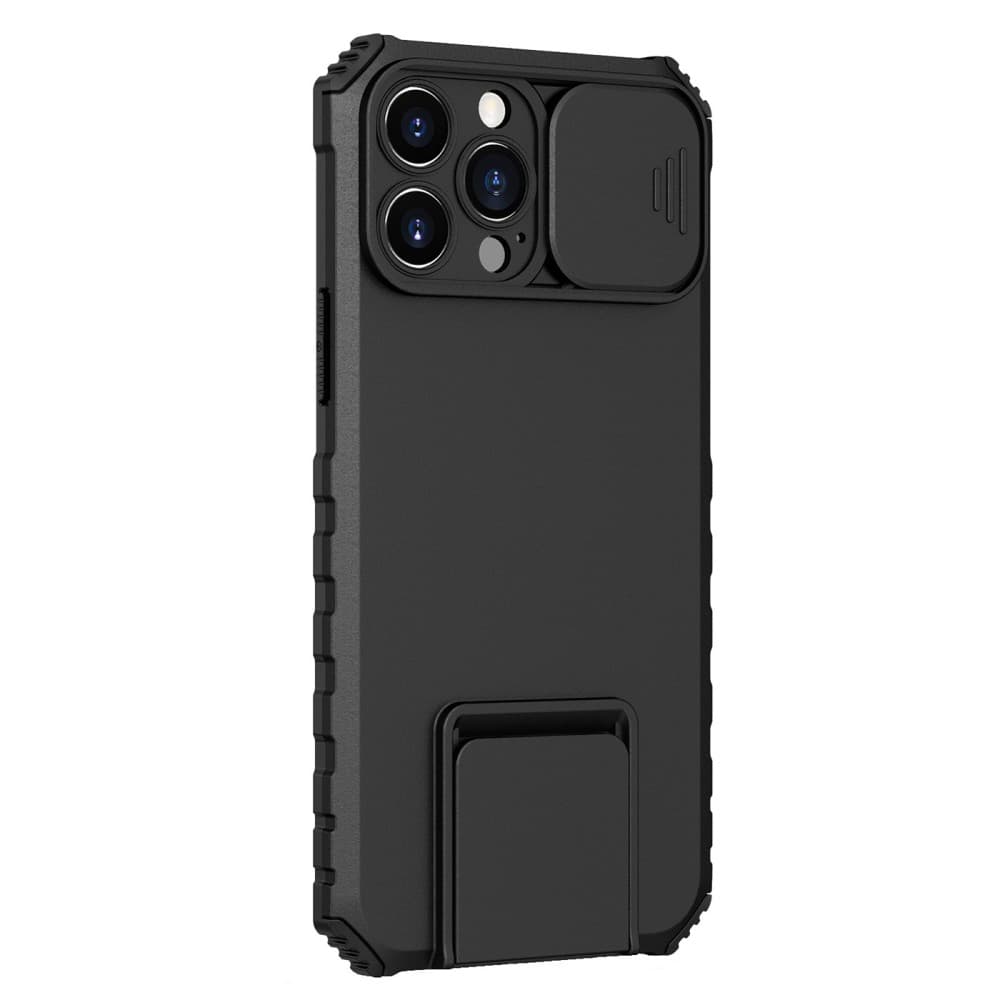 Husa Apple iPhone 11, Defender Camshield, stand expunere, protectie camera, neagra — principală