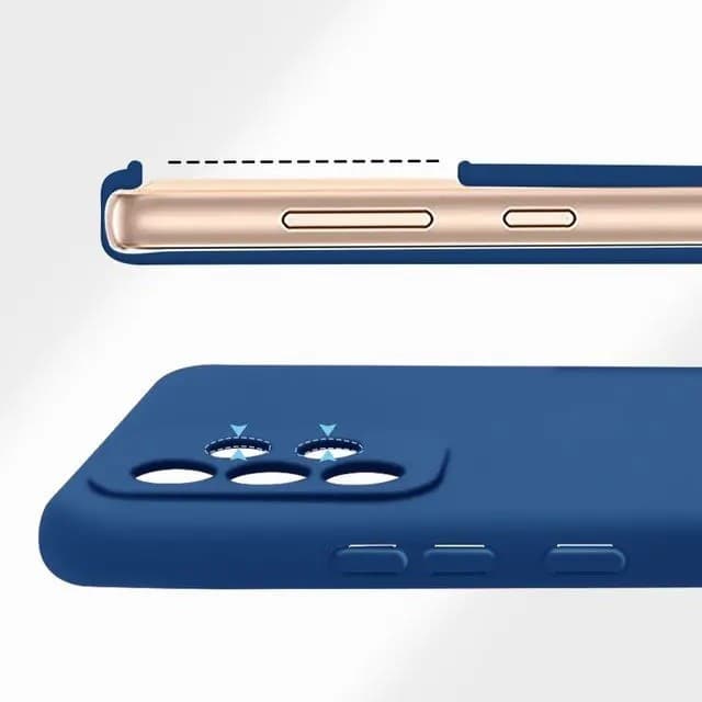 Husa Samsung Galaxy A53 5G, Luxury Silicone, catifea in interior, protectie camere, albastru inchis — varianta 2