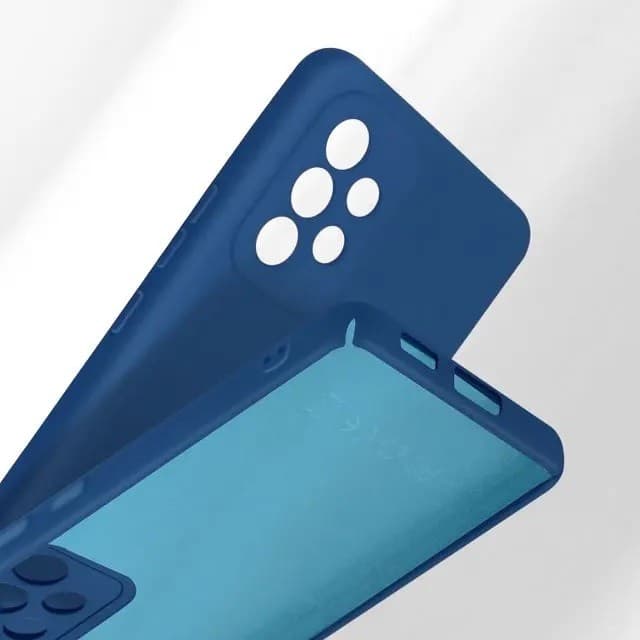 Husa Samsung Galaxy A53 5G, Luxury Silicone, catifea in interior, protectie camere, albastru inchis — varianta 3