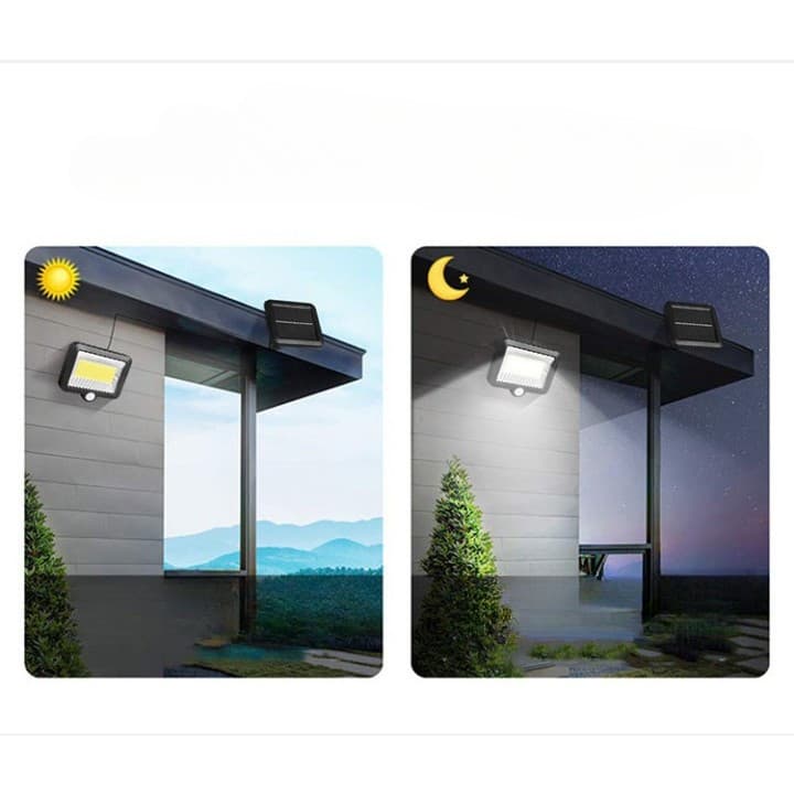 Lampa solara cu senzor de miscare, 100 LED -uri, 1 grila pe inductie, montaj pe perete, neagra — varianta 3