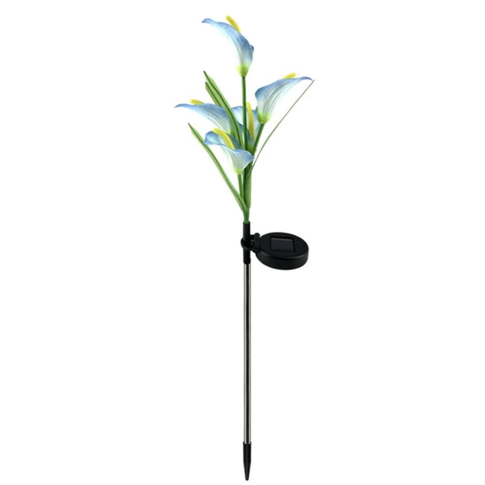 Lumina solara LED tip Crin cu 5 flori, inaltime 75 cm, pentru gradina — principală