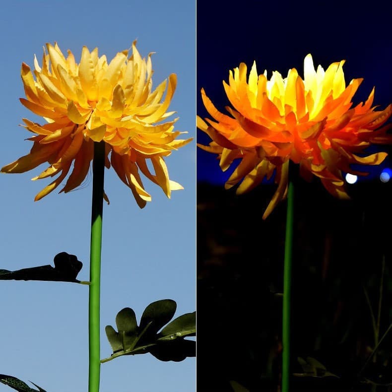 Lampa Solara LED tip Crizantema cu o floare pentru Gradina, Inaltime 80 cm — varianta 2