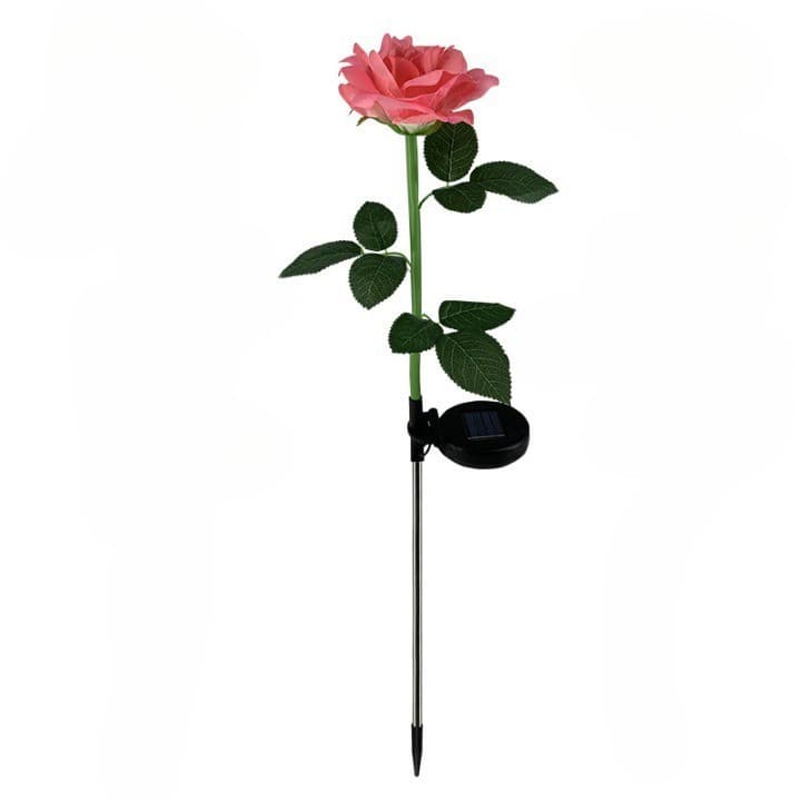 Lampa Solara LED tip Trandafir cu o floare pentru Gradina, Inaltime 75 cm — principală