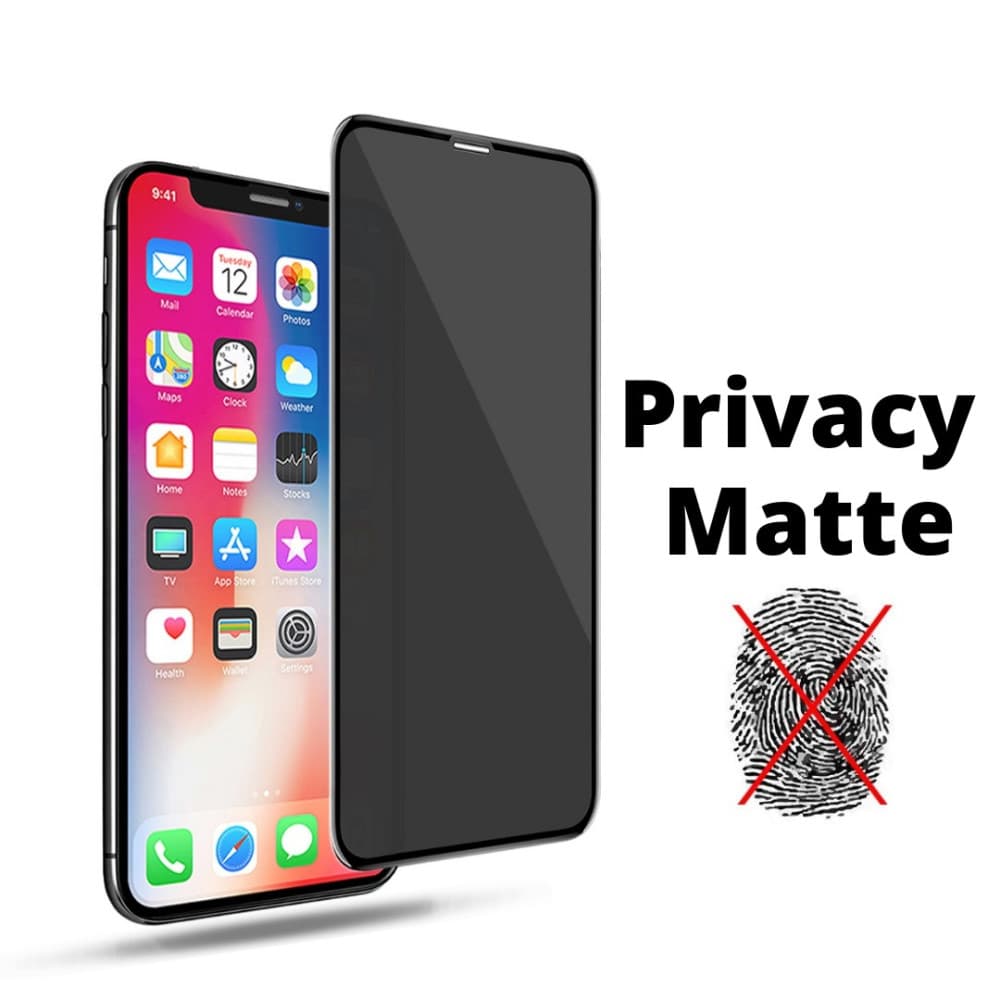 Folie de sticla Apple iPhone 14 Plus / 13 Pro Max, Full Glue Mate Privacy, margini negre, mata — 2