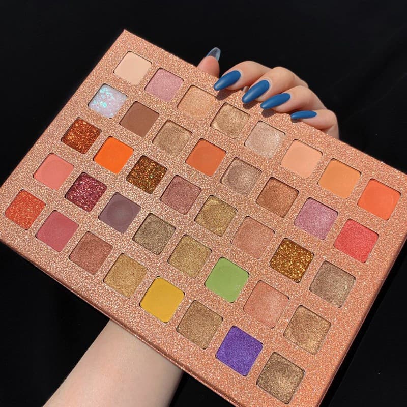 Paleta de farduri cu 40 de culori pigmentate, Roz cu sclipici — varianta 2