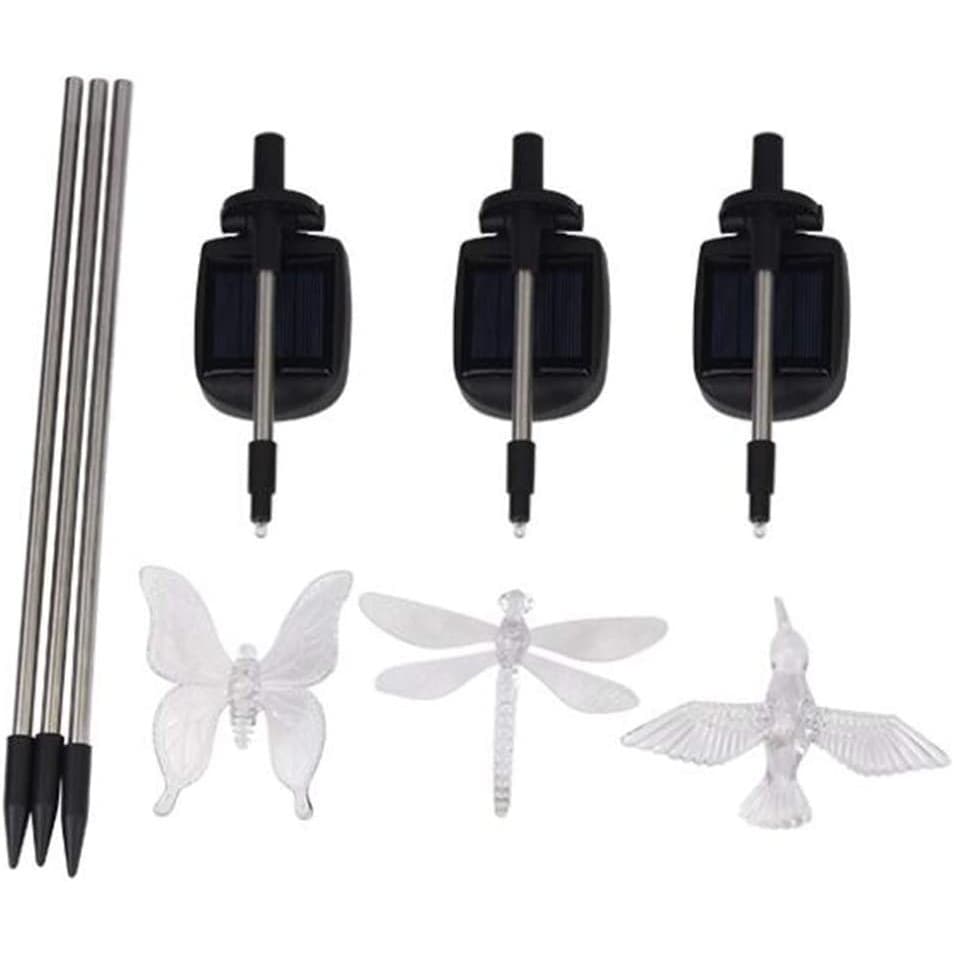 Set 3 Lampi Solare LED tip pasare-fluture-libelula, Inaltime 43 cm — varianta 2