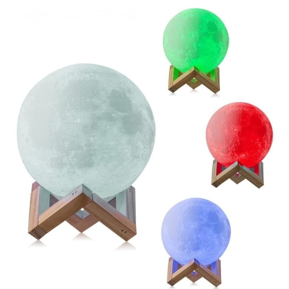 Lampa de veghe 3D Moon Light, lumina multicolor, alimentare baterii, 8 cm — varianta 2