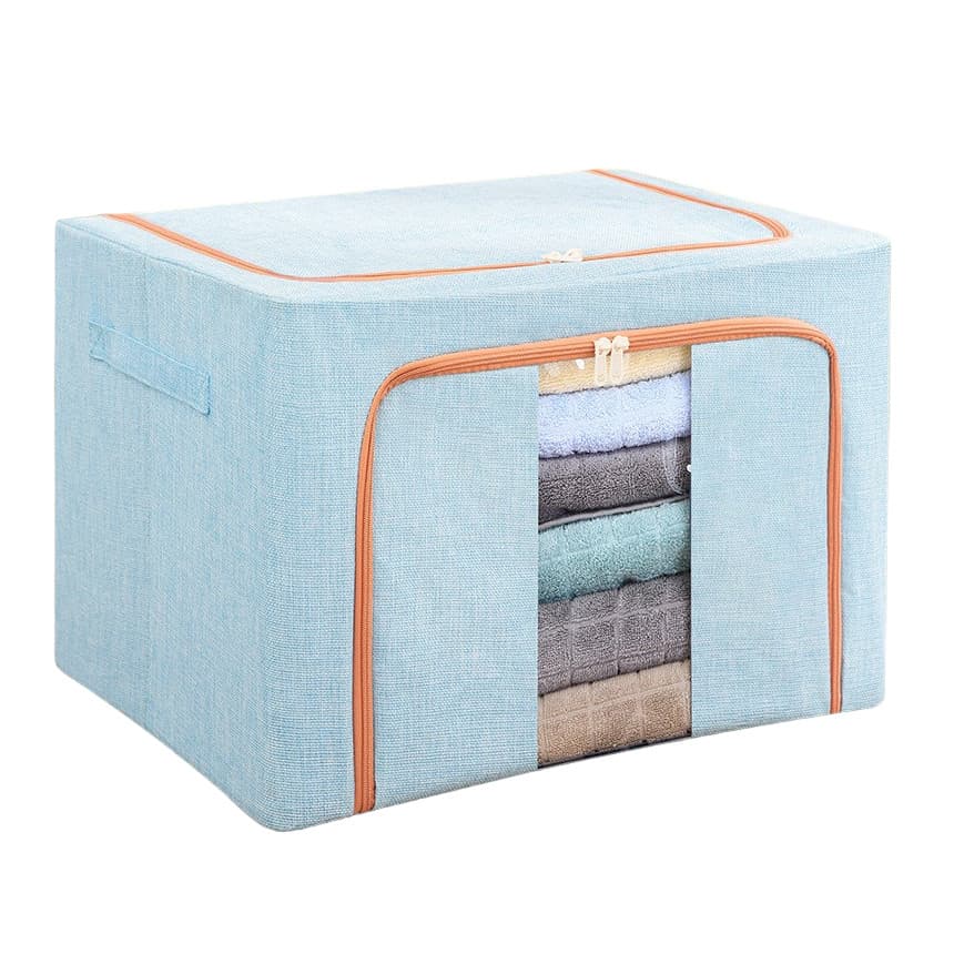 Cutie de depozitare pliabila cu fermoar, 24 litri, material textil, 40 X 30 X 20 cm, albastru deschis — principală