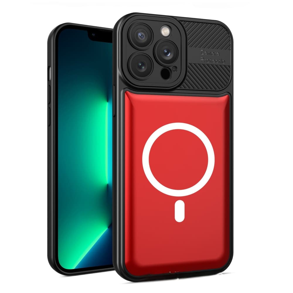 Husa Apple iPhone 13, Urban Series, prindere suport auto magnetic, antisoc, rosie — principală