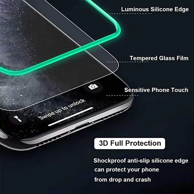 Folie sticla Apple iPhone 13 Pro / iPhone 13, Luminous HD, margini verzi — varianta 3