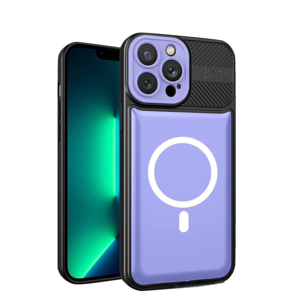 Husa Apple iPhone 13, Urban Series, prindere suport auto magnetic, antisoc, mov — principală