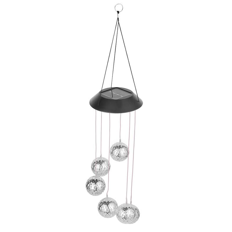 Lampa solara de tip decoratiune pentru gradina, model clopotel de vant, alb cald — principală
