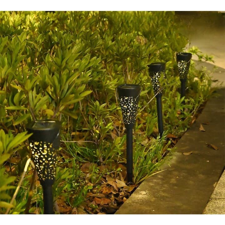 Decorațiune pentru grădină, tip torță, alimentare solara, alb cald — 3