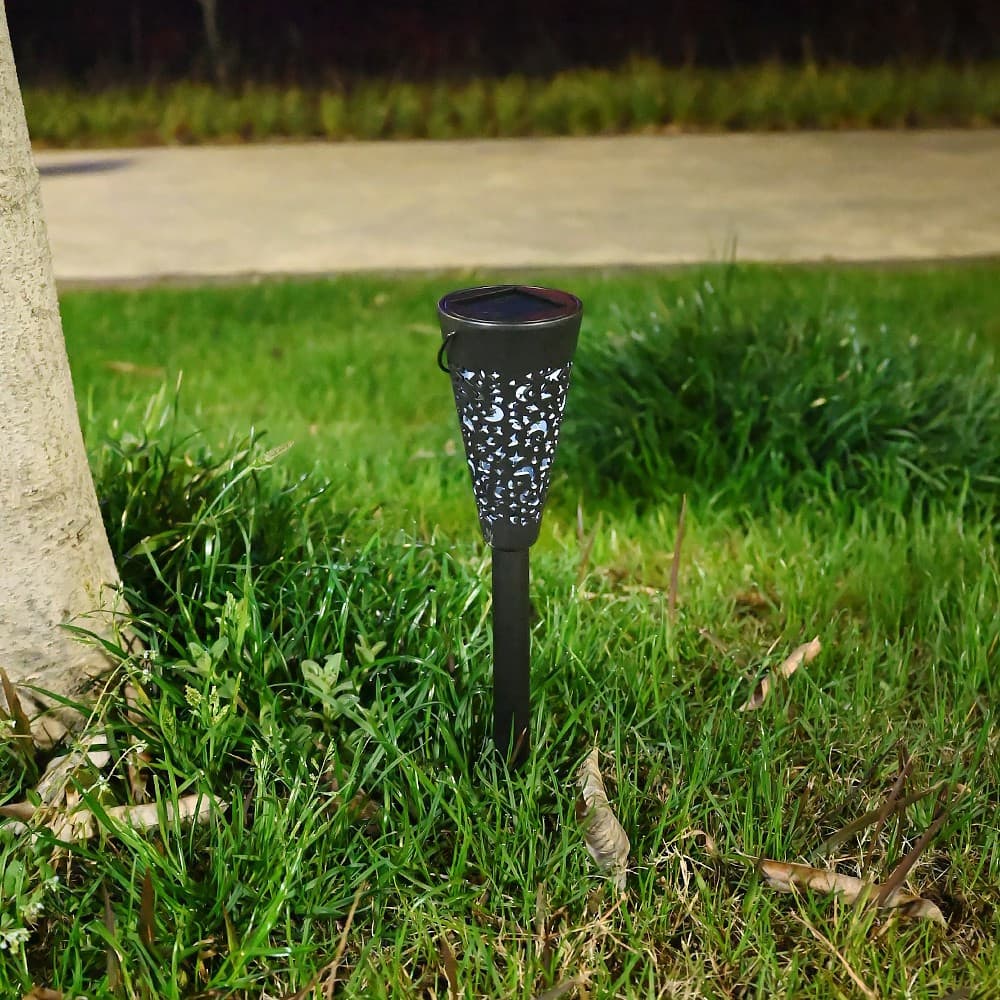 Decorațiune pentru grădină, tip torță, alimentare solara, alb rece — 4