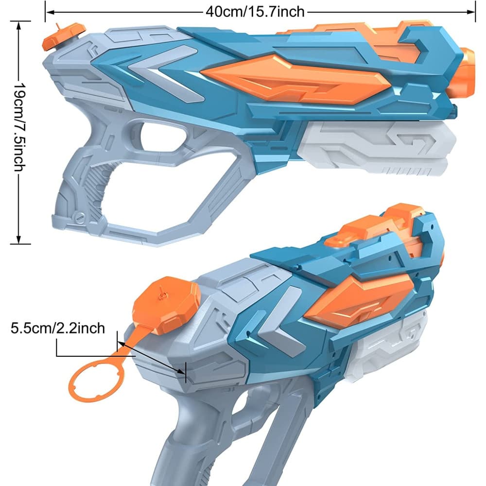 Jucarie pistol cu apa, plastic, 4 duze, rezervor 900 ml, 6 ani+, albastru — varianta 5