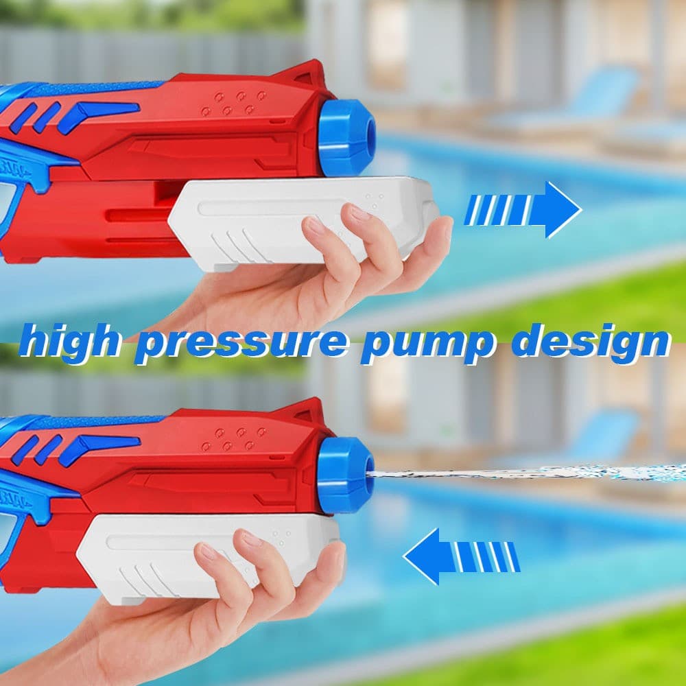 Jucarie pistol cu apa, plastic, rezervor 300 ml, 6 ani+, albastru/rosu — 3