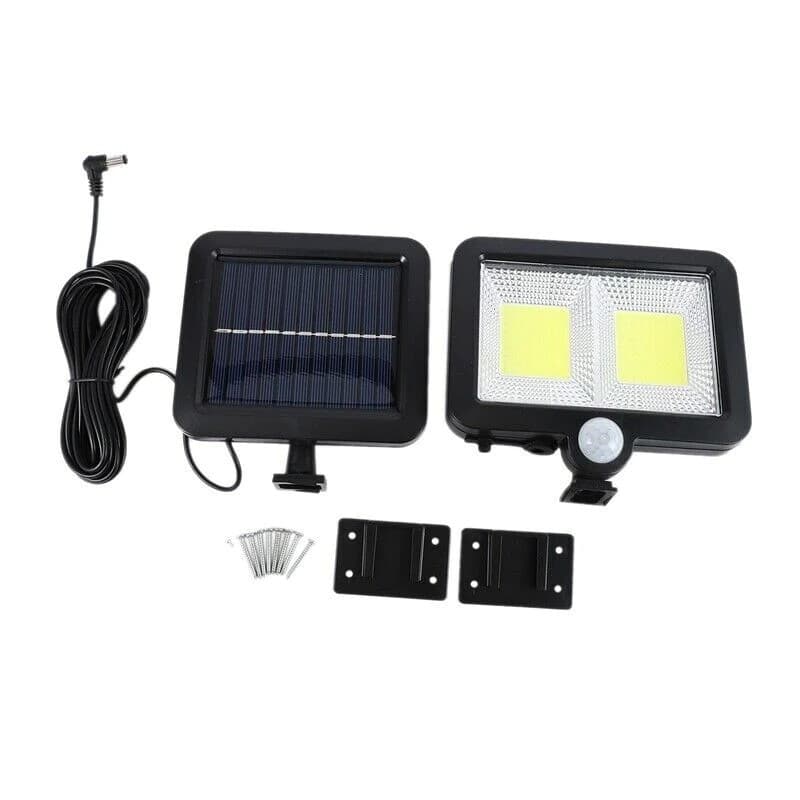 Lampa solara cu senzor de miscare, 108 COB LED, 2 grile, 2400lm, IP65, neagra — 3