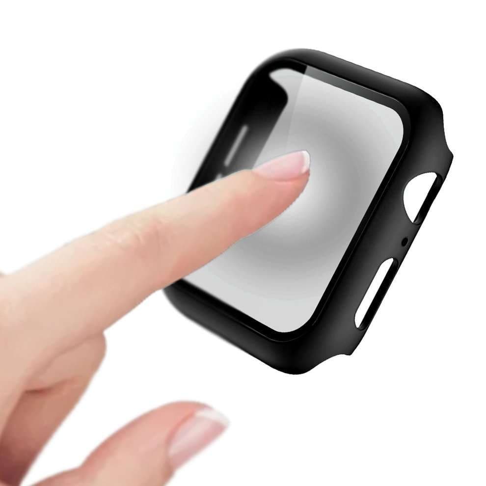 Husă Full Cover 360° pentru Apple Watch Seria 4/5 44 mm, sticla inclusa, neagra — principală