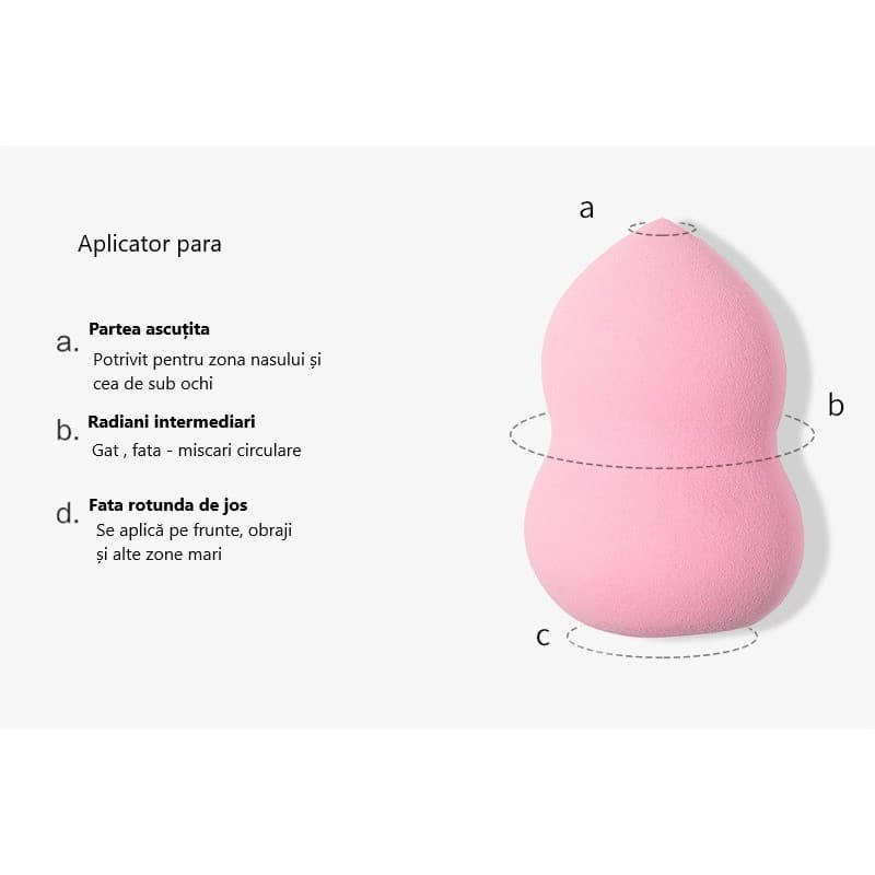 Set 3 buretei machiaj, premium, roz — varianta 3