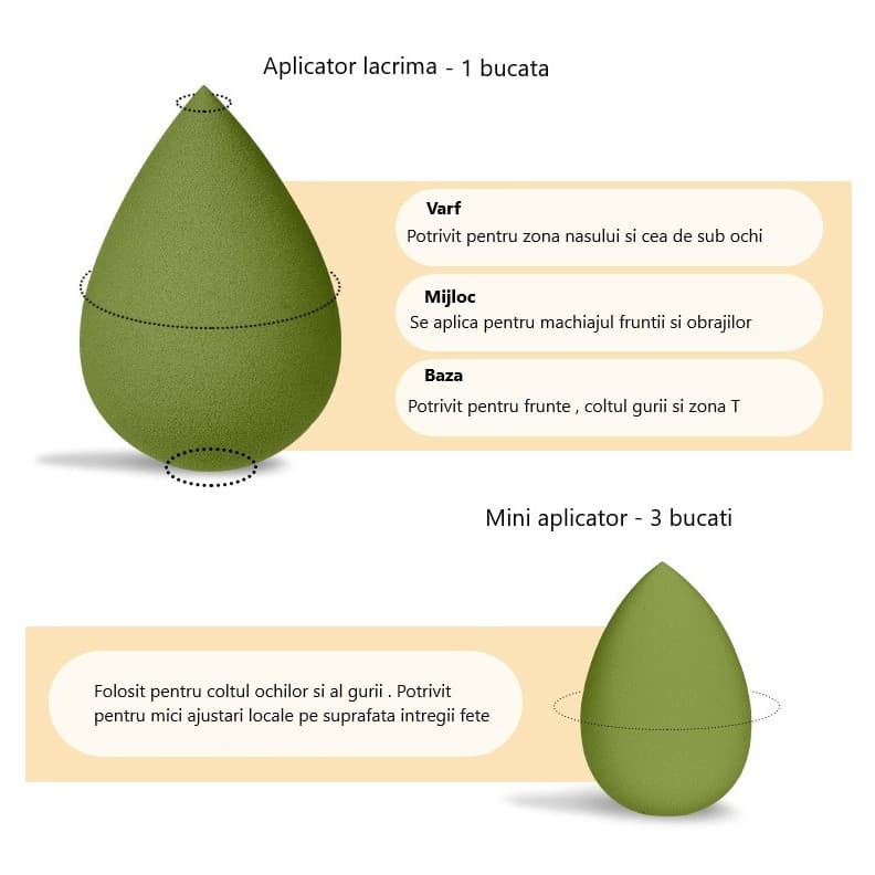 Set 7 buretei machiaj, premium, mov — varianta 6