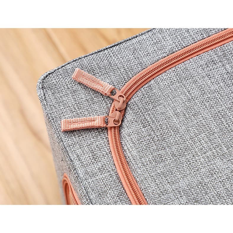 Cutie de depozitare pliabila cu fermoar, 100 litri, material textil, 60 X 42 X 40 cm, gri — varianta 5
