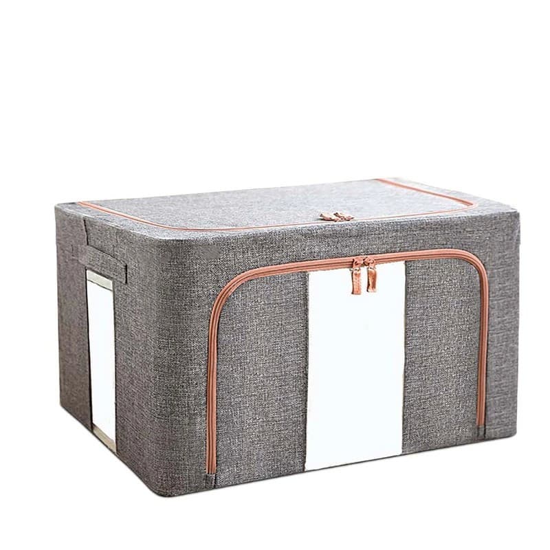 Cutie de depozitare pliabila cu fermoar, 24 litri, material textil, 40 X 30 X 20 cm, gri — principală