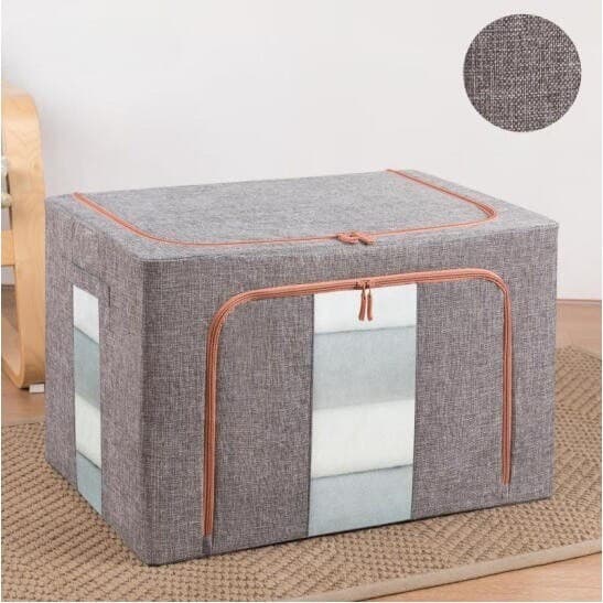 Cutie de depozitare pliabila cu fermoar, 24 litri, material textil, 40 X 30 X 20 cm, gri — varianta 3