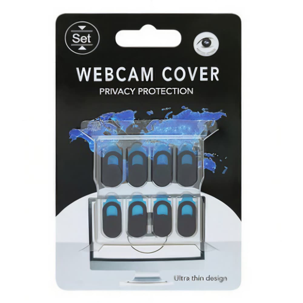 Set 8 protectii camera telefon/laptop/tableta, clapa culisabila, negre — 2