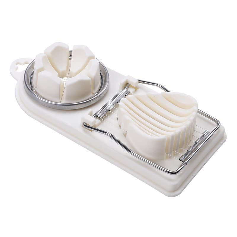 Feliator multifunctional oua, mozzarela, fructe, 2 forme de feliere, agatatoare, 20 cm, alb — principală