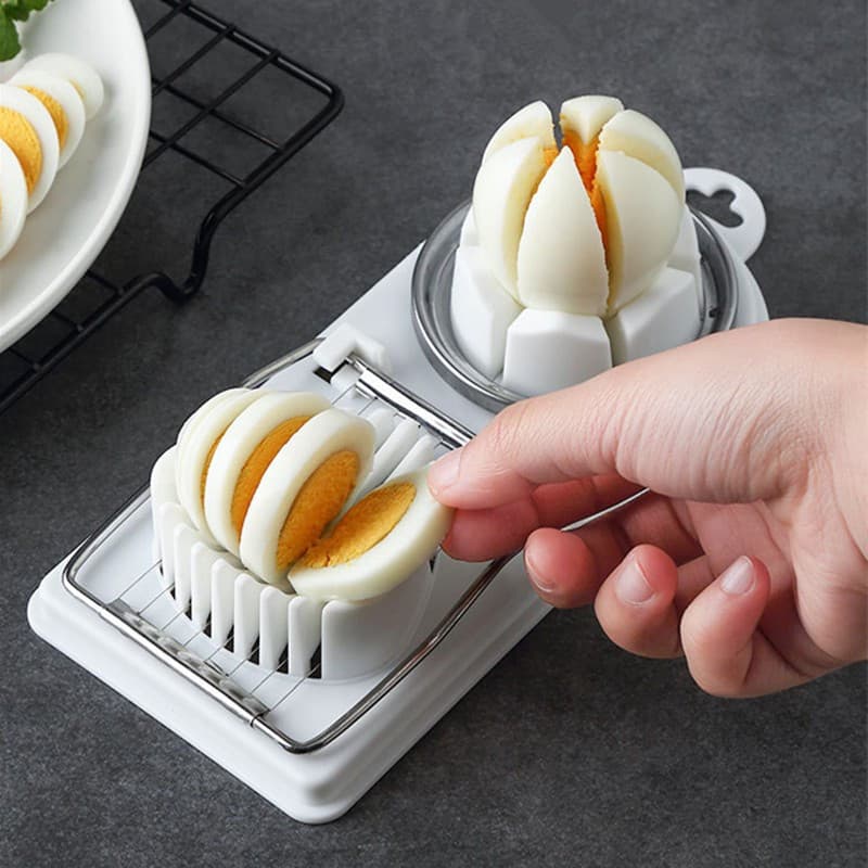 Feliator multifunctional oua, mozzarela, fructe, 2 forme de feliere, agatatoare, 20 cm, alb — varianta 2