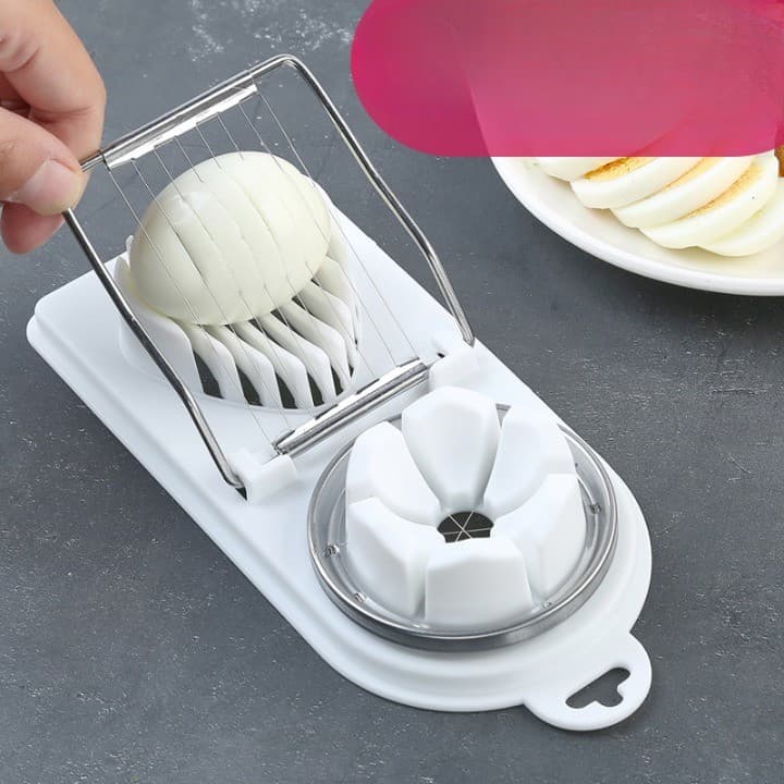 Feliator multifunctional oua, mozzarela, fructe, 2 forme de feliere, agatatoare, 20 cm, alb — varianta 3