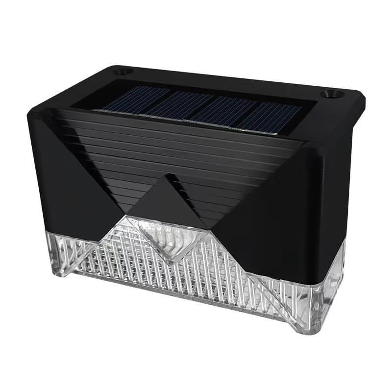 Aplica solara LED, ABS/Policarbonat, rezistenta la apa IP65, pentru trepte, borduri, terasa, 1.2V, 600mah, 7.9 x 5 cm, lumina alb cald, negru — principală