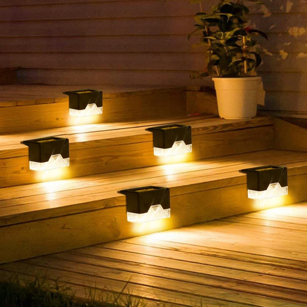 Aplica solara LED, ABS/Policarbonat, rezistenta la apa IP65, pentru trepte, borduri, terasa, 1.2V, 600mah, 7.9 x 5 cm, lumina alb cald, negru — varianta 2