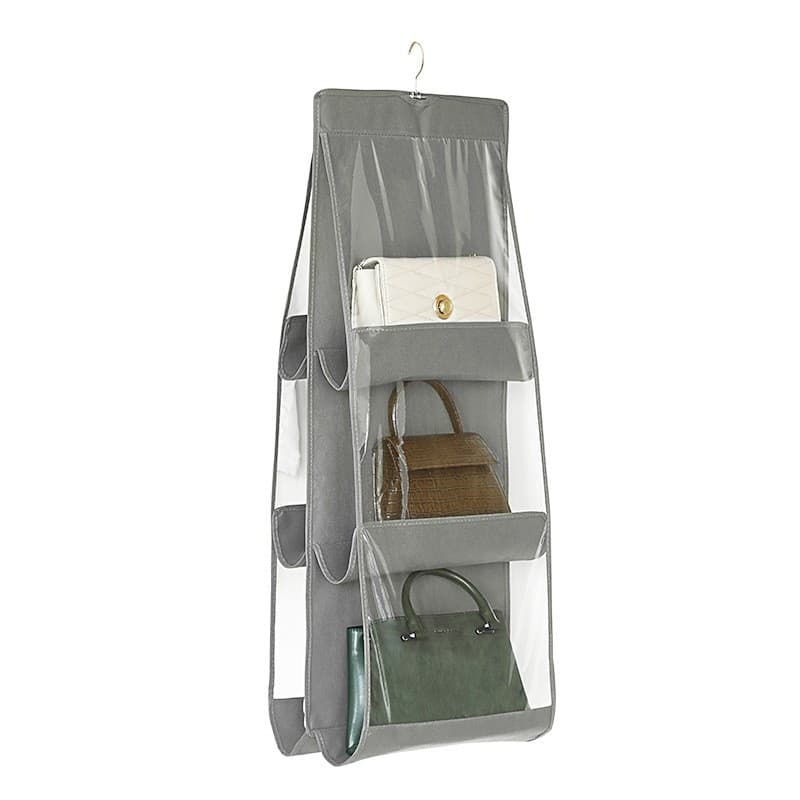 Organizator genti 6 compartimente, suspendabil, 85 x 36 cm, gri — principală
