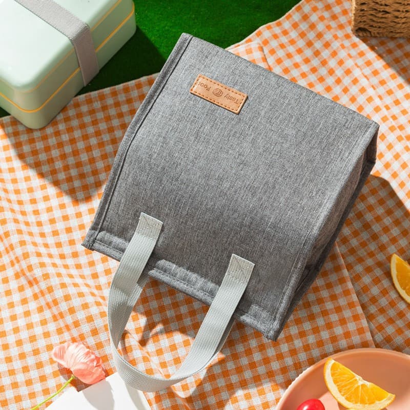 Geanta termoizolanta tip bento bag, camping cooler bag, 22.5 x 13 cm, 3.3 L, gri — 4