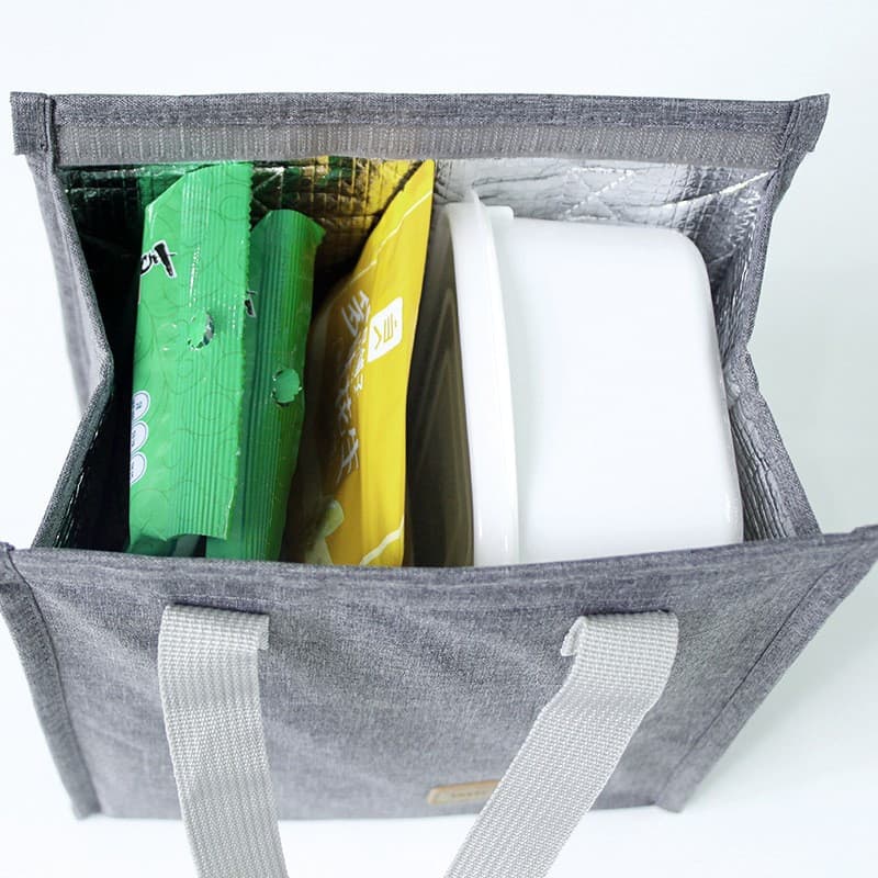 Geanta termoizolanta tip bento bag, camping cooler bag, 22.5 x 13 cm, 3.3 L, gri — 5