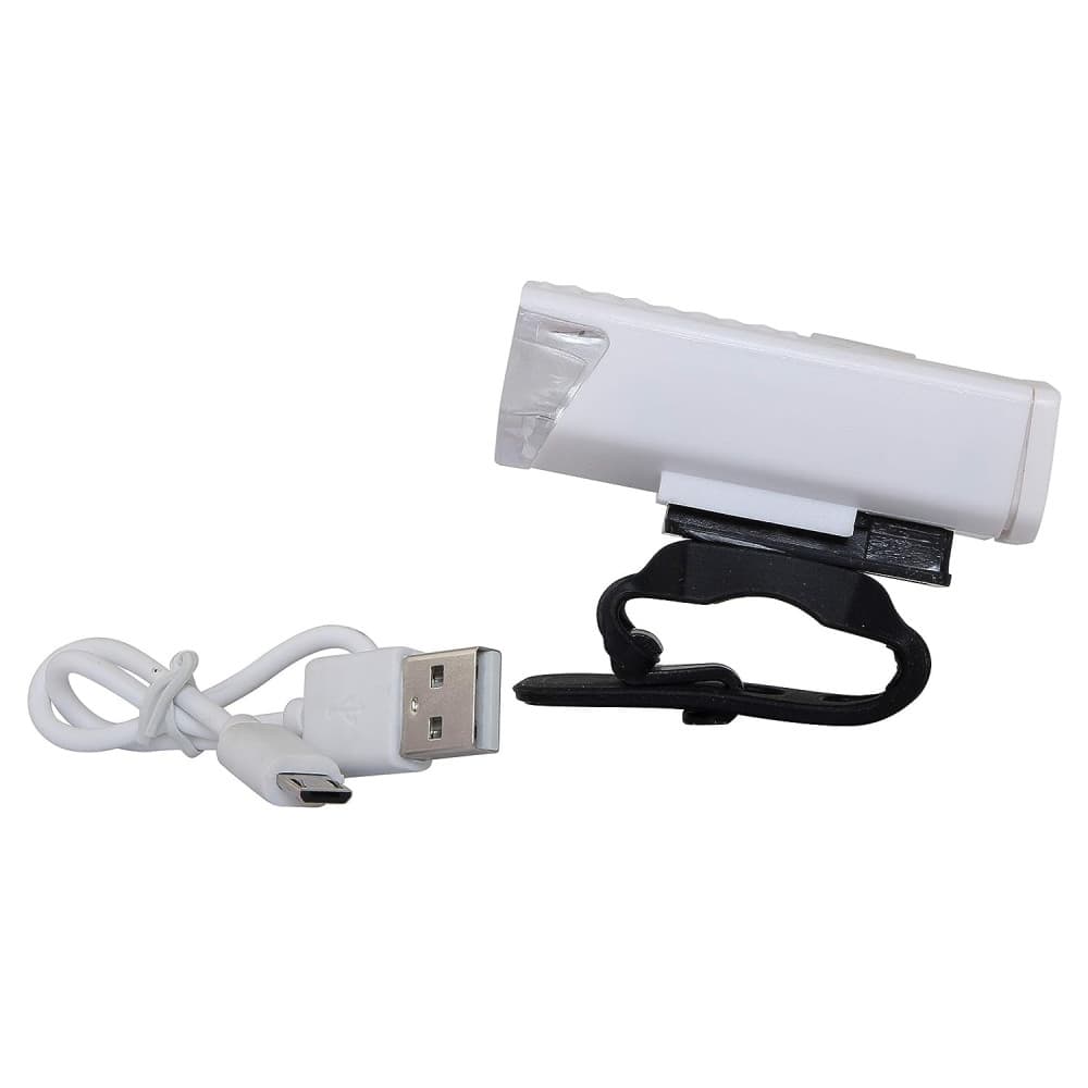 Far cu LED proiector pentru bicicleta/trotineta, reincarcabil, cablu USB inclus, alb — varianta 2