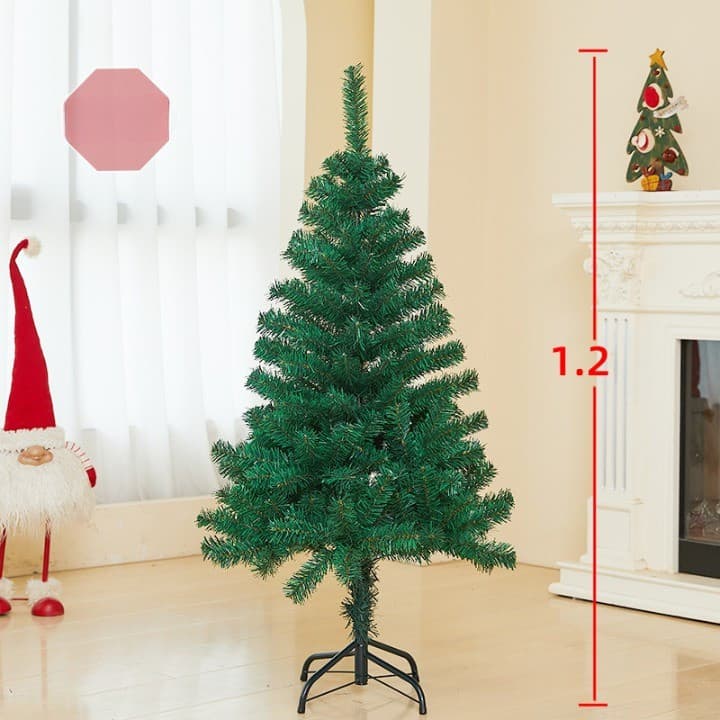 Brad artificial de Craciun, 120 cm, 240 ramuri/varfuri, plastic, interior/exterior, verde, suport inclus — 2