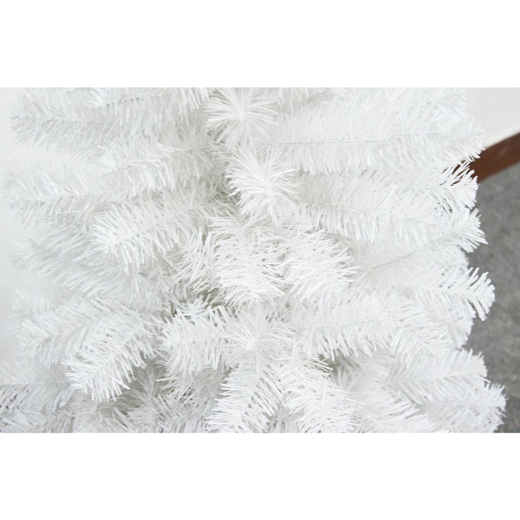 Brad artificial de Craciun, 120 cm, 240 ramuri/varfuri, plastic, interior/exterior, alb, suport inclus — 5