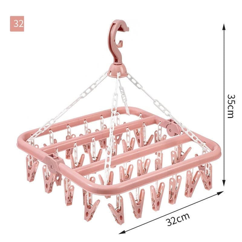 Uscator de rufe , 32 de cleme, plastic, pliabil, rotire 360 grade, 32x32 cm, roz — varianta 2