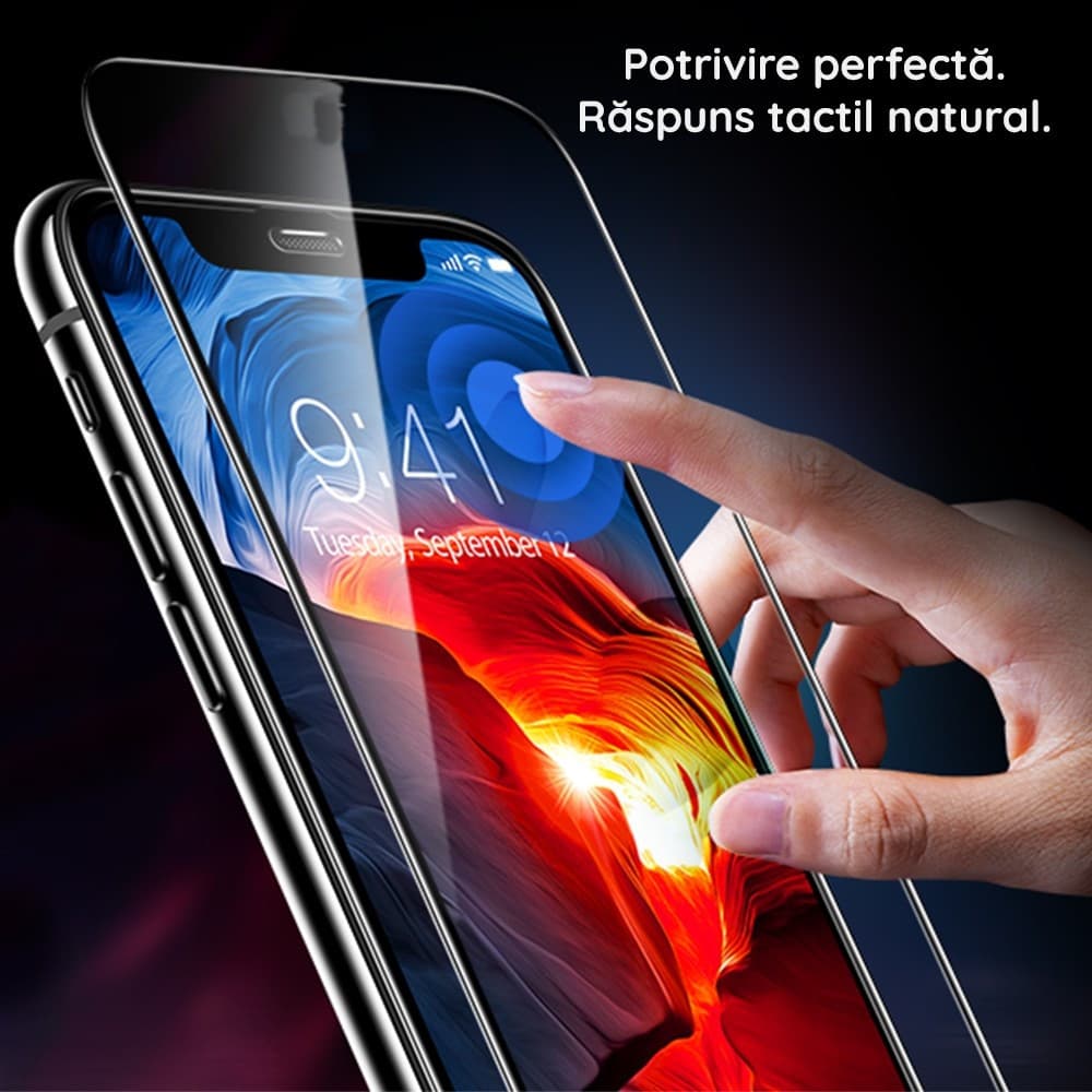 Folie de sticla Apple iPhone 15 Pro Max, Full Glue 9D, margini negre — varianta 3