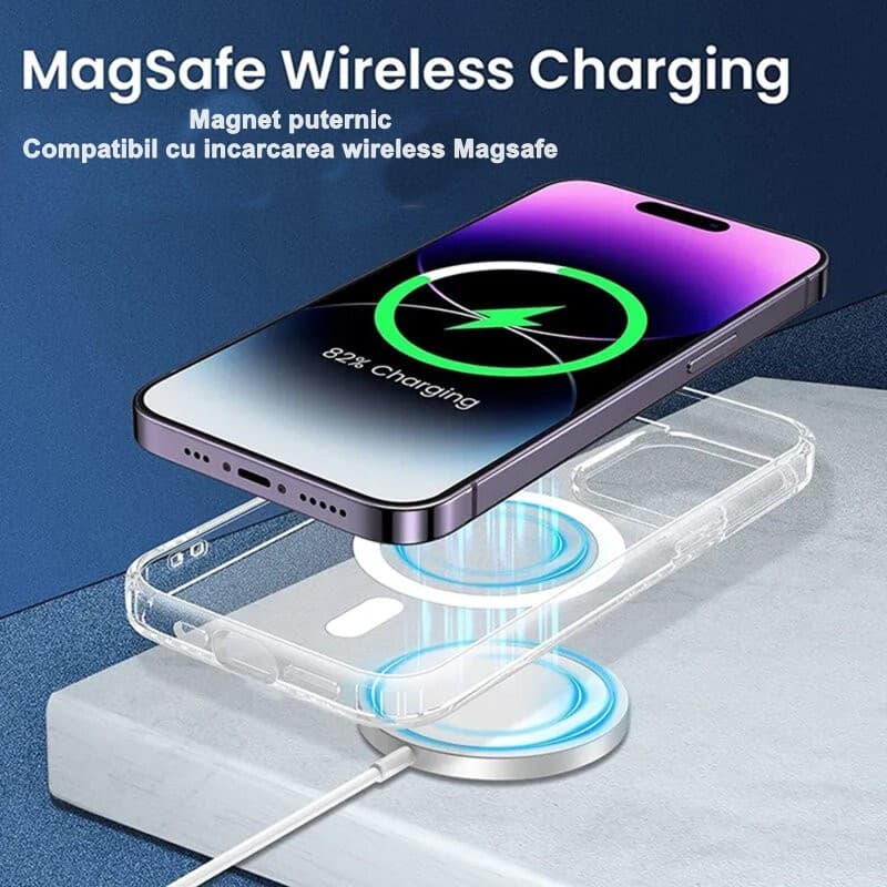 Husa protectie Apple iPhone 15 Pro, compatibila MagSafe, transparenta — varianta 3