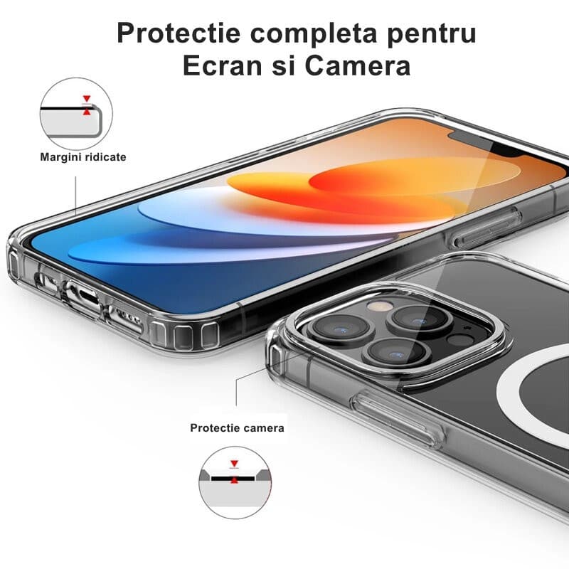 Husa protectie Apple iPhone 15 Plus, compatibila MagSafe, transparenta — varianta 4